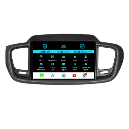 Sorento (2015 - 2020) - Navigatie Kia Sorento (2015 - 2020), 10 Inch, 4Gb Ram, 64Gb Stocare, Android Auto, Carplay