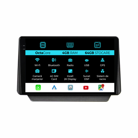 2 (2014 - 2021) - Navigatie Mazda 2 (2014 - 2021), 2K, 4Gb Ram, 64Gb Stocare, Android Auto, Carplay