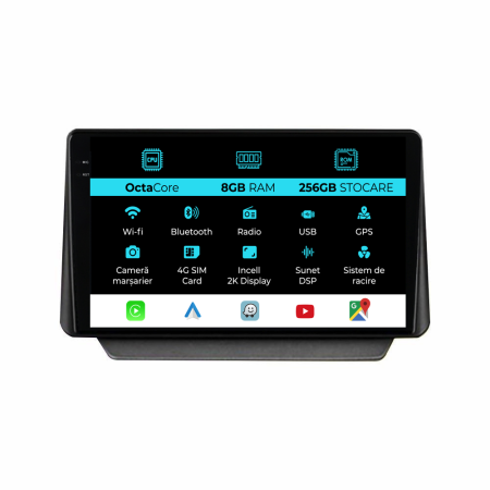 2 (2014 - 2021) - Navigatie Mazda 2 (2014 - 2021), 2K, 8Gb Ram, 256Gb Stocare, Android Auto, Carplay