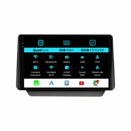 2 (2014 - 2021) - Navigatie Mazda 2 (2014 - 2021), 9 Inch, 2Gb Ram, 32Gb Stocare, Android Auto, Carplay