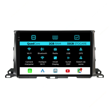 Highlander (2013 - 2021) - Navigatie Toyota Highlander (2013 - 2021), 10 Inch, 2Gb Ram, 32Gb Stocare, Android Auto, Carplay