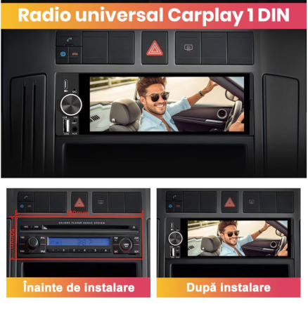 Navigatie universala 1DIN 6.86” CarPlay & Android Auto Wireless Bluetooth MP5 [2]