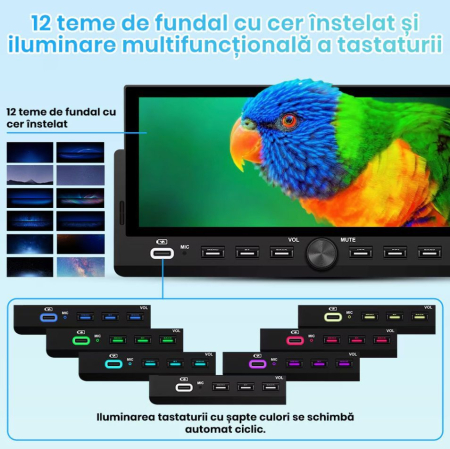 Navigatie universala 1DIN CarPlay & Android Auto Wireless Bluetooth MP5 [3]