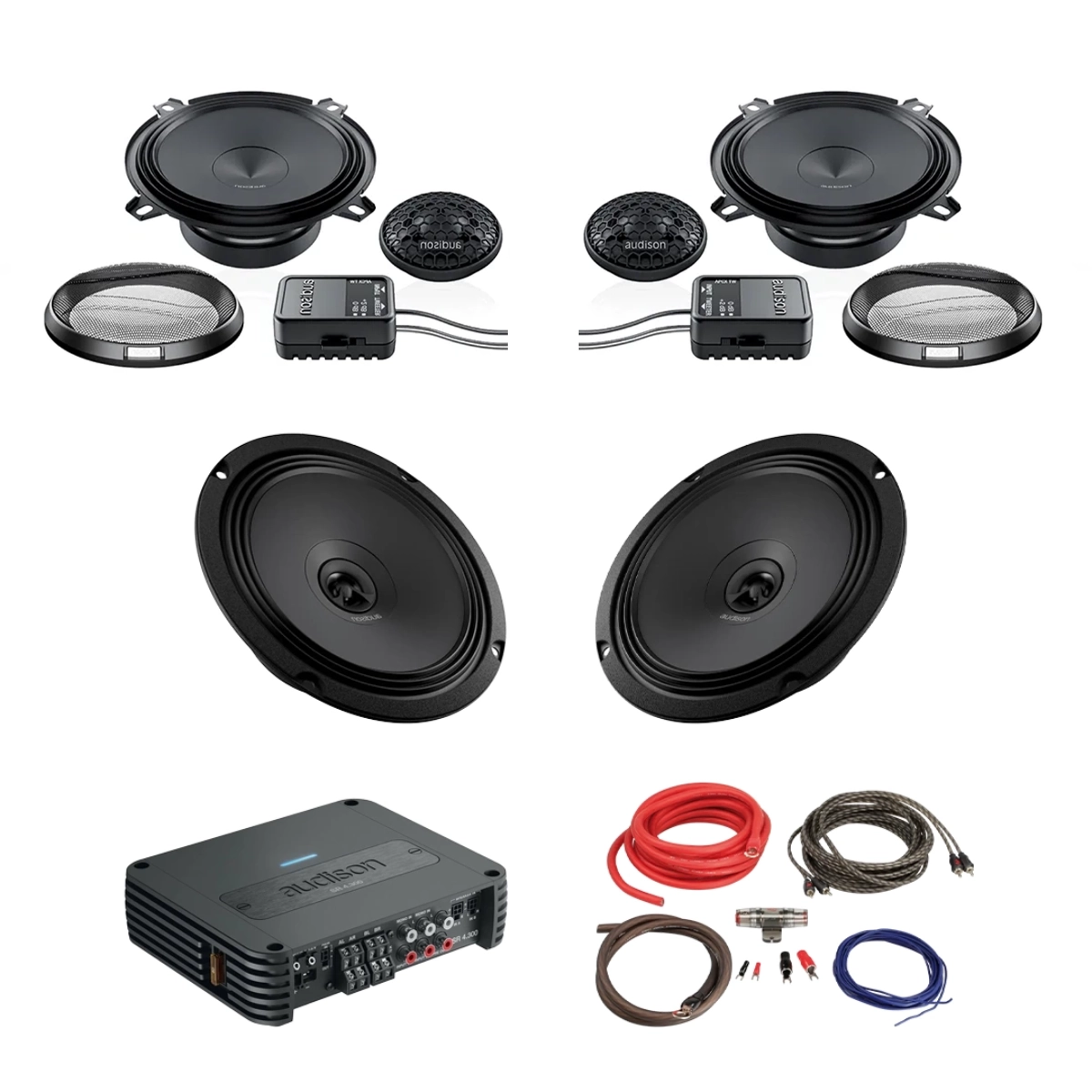 Pachete difuzoare cu amplificator - Pachet Difuzoare Auto cu amplificator Audi A3 8L 1996-2003 Audison Prima 560 W