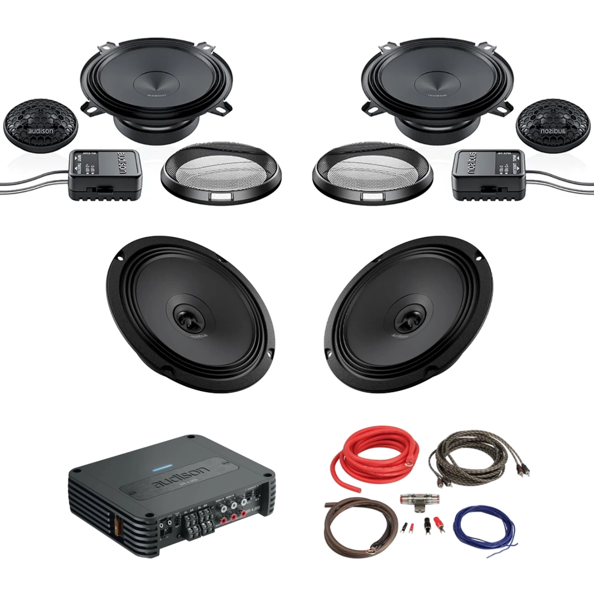 Pachete difuzoare cu amplificator - Pachet Difuzoare Auto cu amplificator Audi A4 B5 1995-2001 Audison Prima 560 W