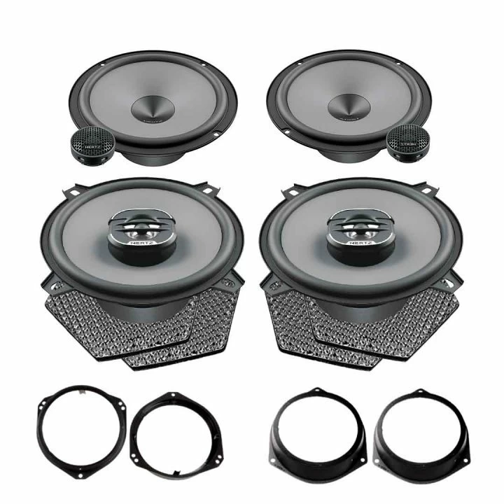 Pachete de difuzoare dedicate - Pachet difuzoare auto Hertz Uno dedicat Fiat Punto 2005-2018, RMS 75W