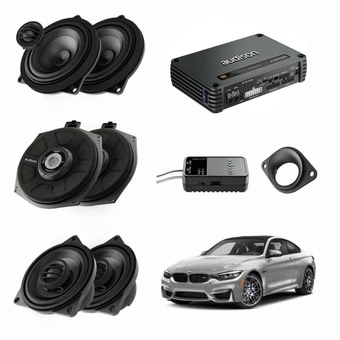 CarAudio - Pachet sistem audio Plug&Play Audison dedicat BMW K4E X4M + Amplificator AF C8.14bit + Conectica dedicata