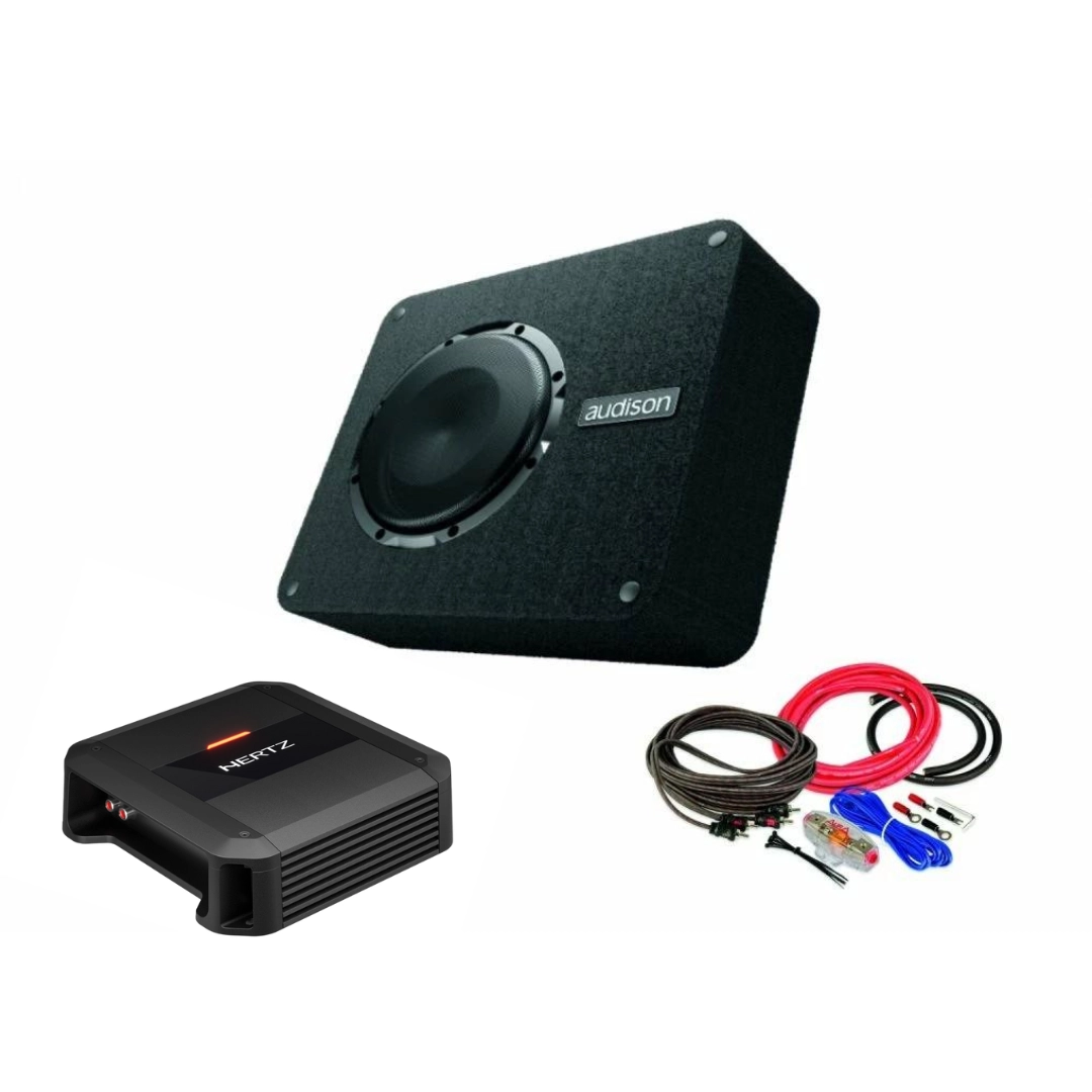 Pachete de BASS - Pachet Subwoofer Audison APBX 8R + Amplificator Dieci Power 1.500 + Kit de cabluri complet