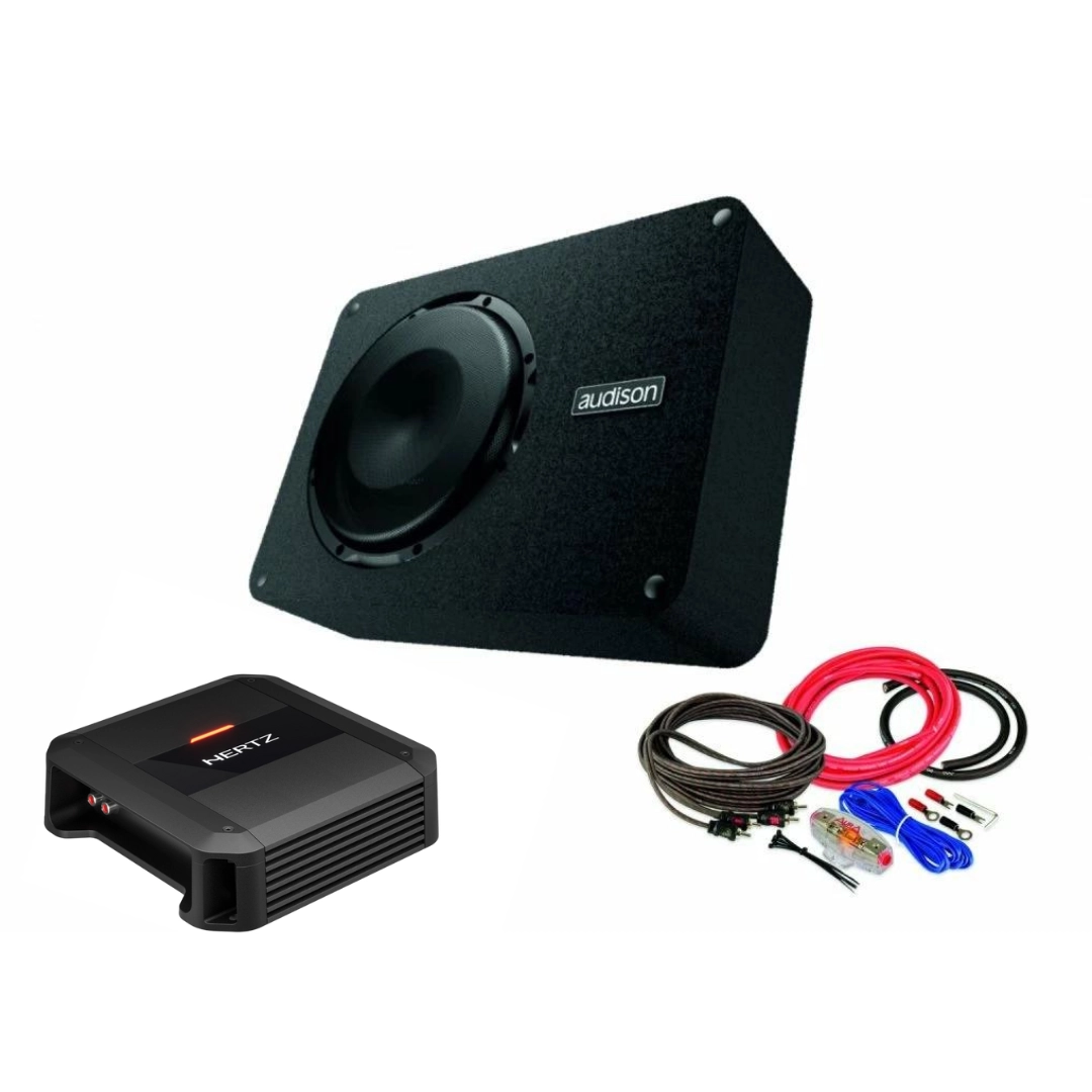 Pachete de BASS - Pachet Subwoofer auto AUDISON APBX 10 DS + Amplificator Dieci Power 1.500 + kit de cabluri complet