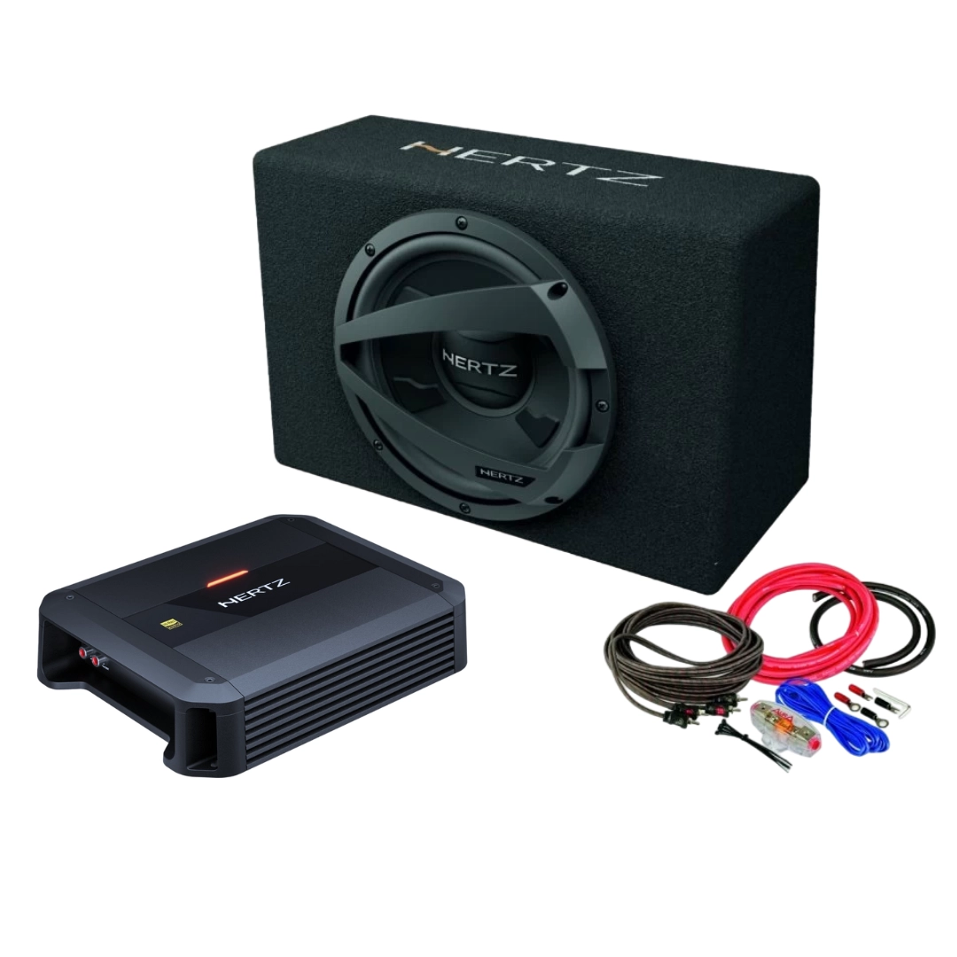 Pachete de BASS - Pachet Subwoofer auto HERTZ DBX 30.3 + Amplificator Hertz Dieci Power 2.200 + Kit de cabluri complet