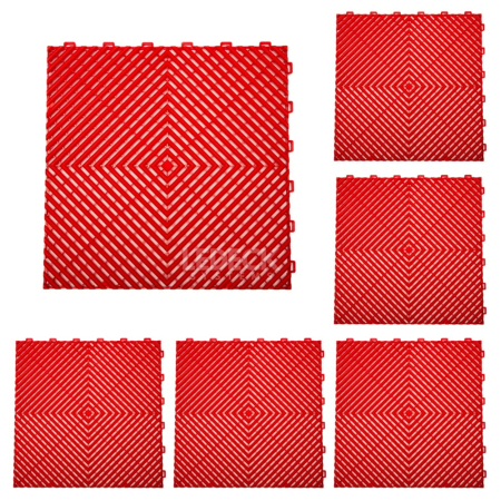 Pardoseala Modulara - Pardoseala Modulara Plastic PP – Exterior, Garaj Auto, Service, Terasa - ROSU (preț pe m²)