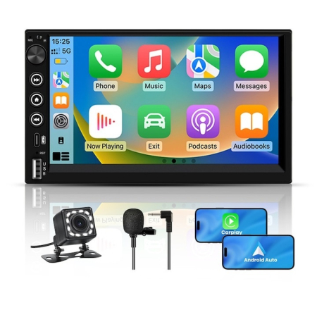 Navigatii Dedicate - Player Carplay si Android Auto Universal 2DIN 7 inch + CAMERA MARSARIER CADOU