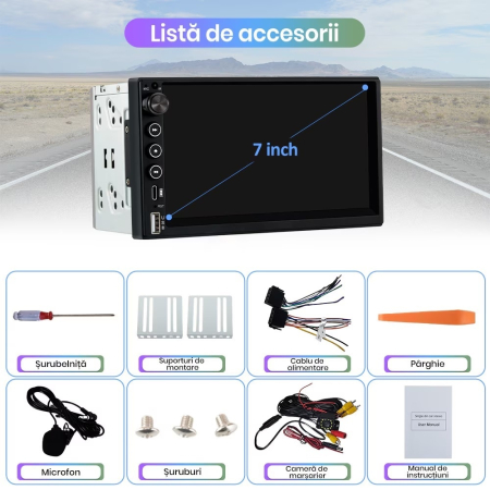 Player Carplay si Android Auto Universal 2DIN 7 inch + CAMERA MARSARIER CADOU [5]