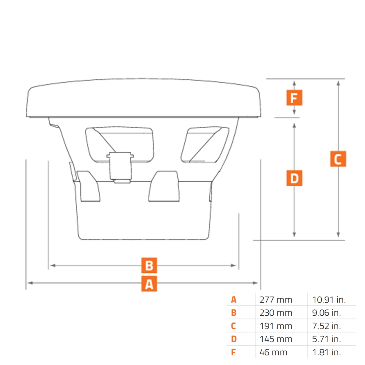 Subwoofer Marine Hertz HMS 10 S2-LD-G / SW, Negru / Alb, 250mm, 250W RMS, 2Ω [3]
