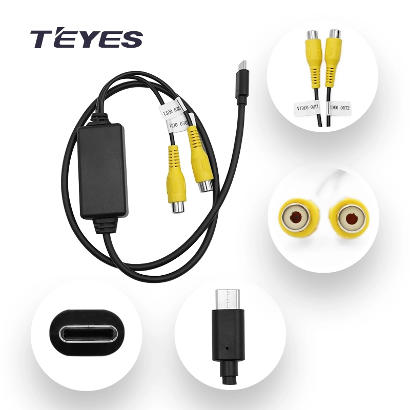 Accesorii Teyes - Teyes Cablu Adaptor Type-C la 2x RCA CVBS, Video Out 1+2, pentru Navigatii Teyes