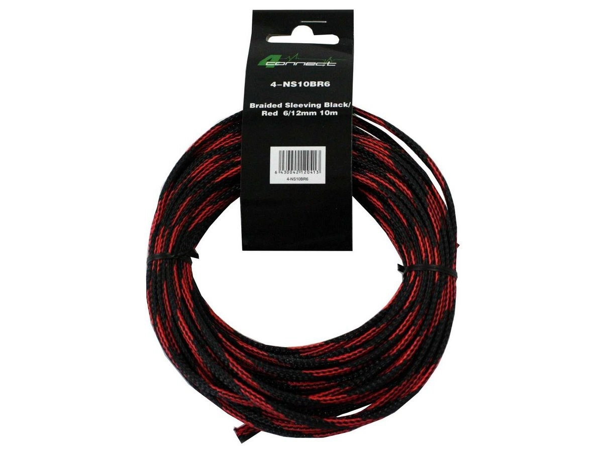 CarAudio - Tresa Cablu FOUR Connect 4-NS10BR6, 10 M, Rosu/Negru, 6/12 mm