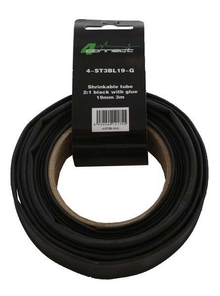 Accesorii Montaj - Tub termocontractabil negru Four Connect 4-ST3BL19-G, 19 MM, 3 Metri