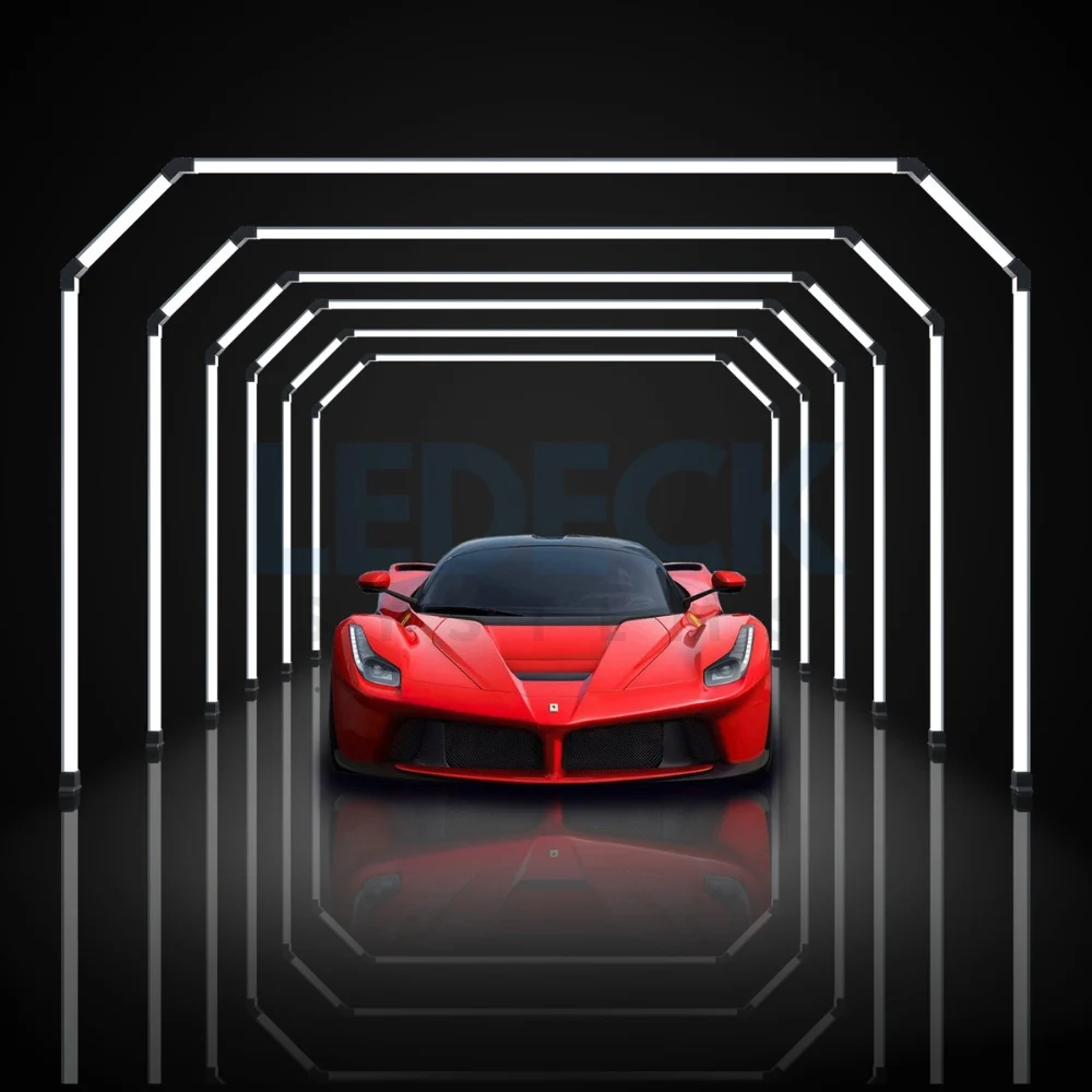 Lumini Hexagoane Modulare - Tunel LED Detailing Auto LEDECK 1470W 6000K 147.000 lm 4382 x 5244 mm