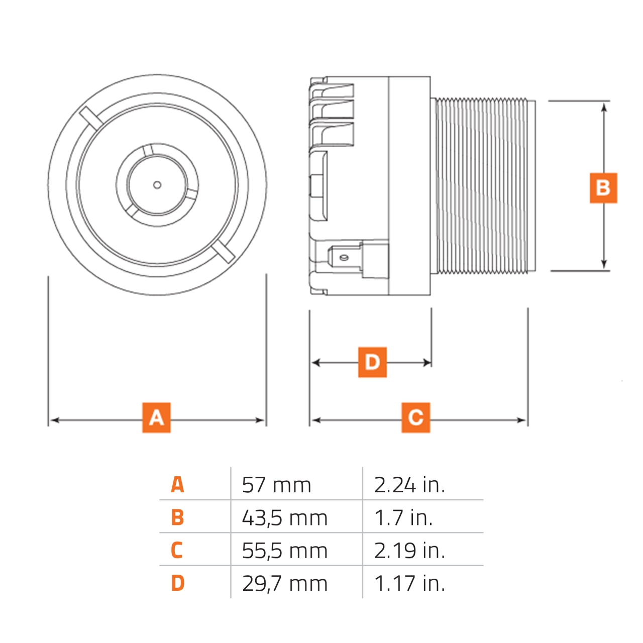 Tweeter Auto Hertz SPL Show ST 25A NEO set componente, 44mm, 100W, 4Ω, set 2 tweetere [5]