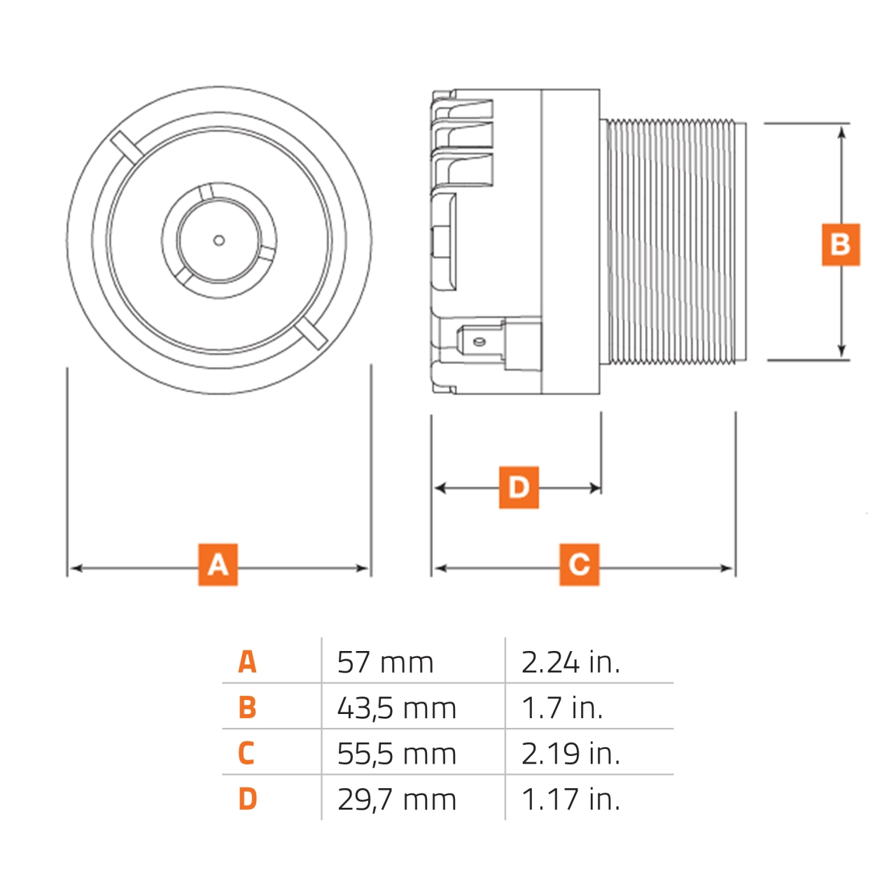Tweeter Auto Hertz SPL Show ST 25K NEO set componente, 44mm, 100W, 4Ω, 2 tweetere [6]