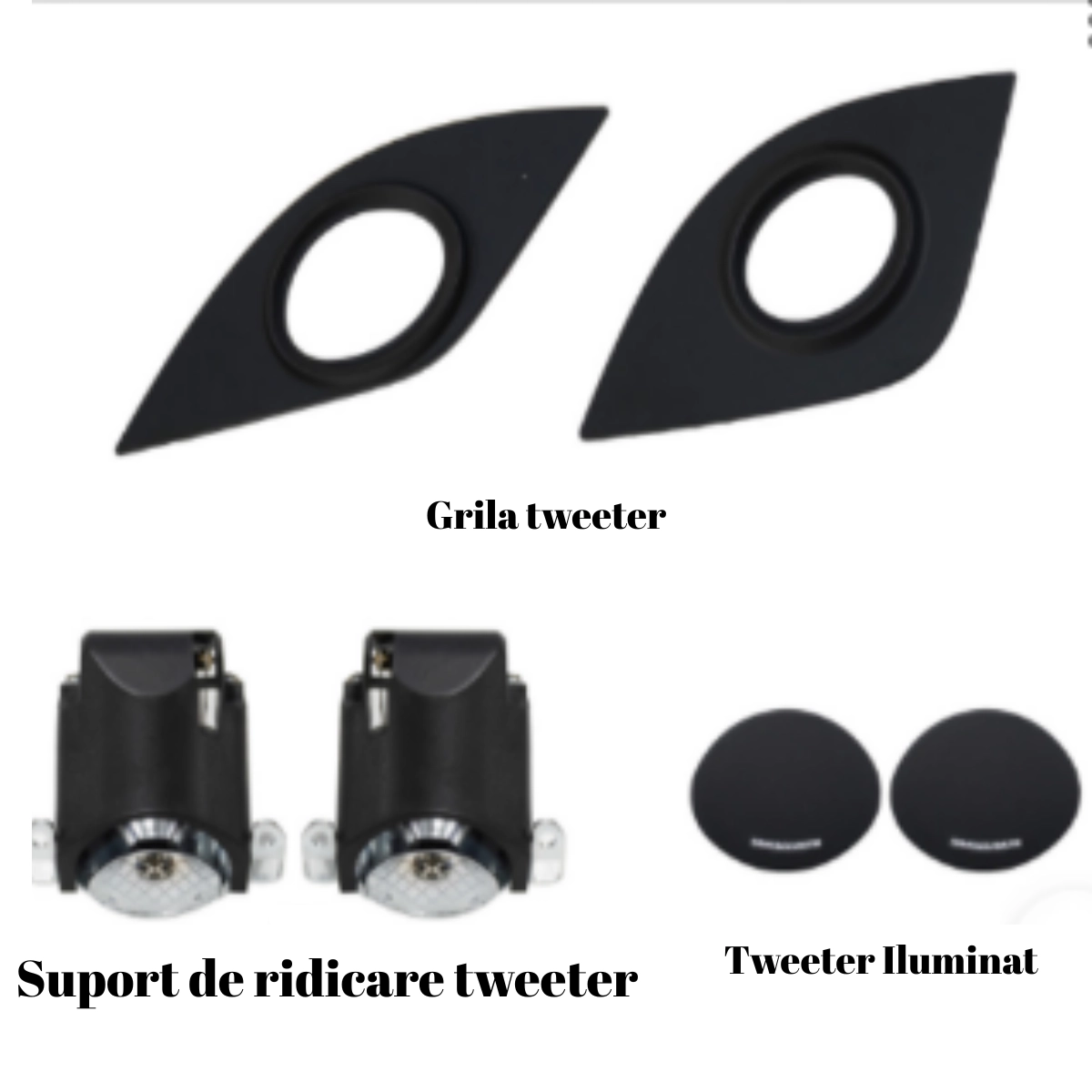 Audi - Tweetere rotative iluminate dedicate Audi Q5 80A 2018-2023, RGB Acrilice 3 in 1 Statice cu efect RGB, Control din Aplicatie Bluetooth