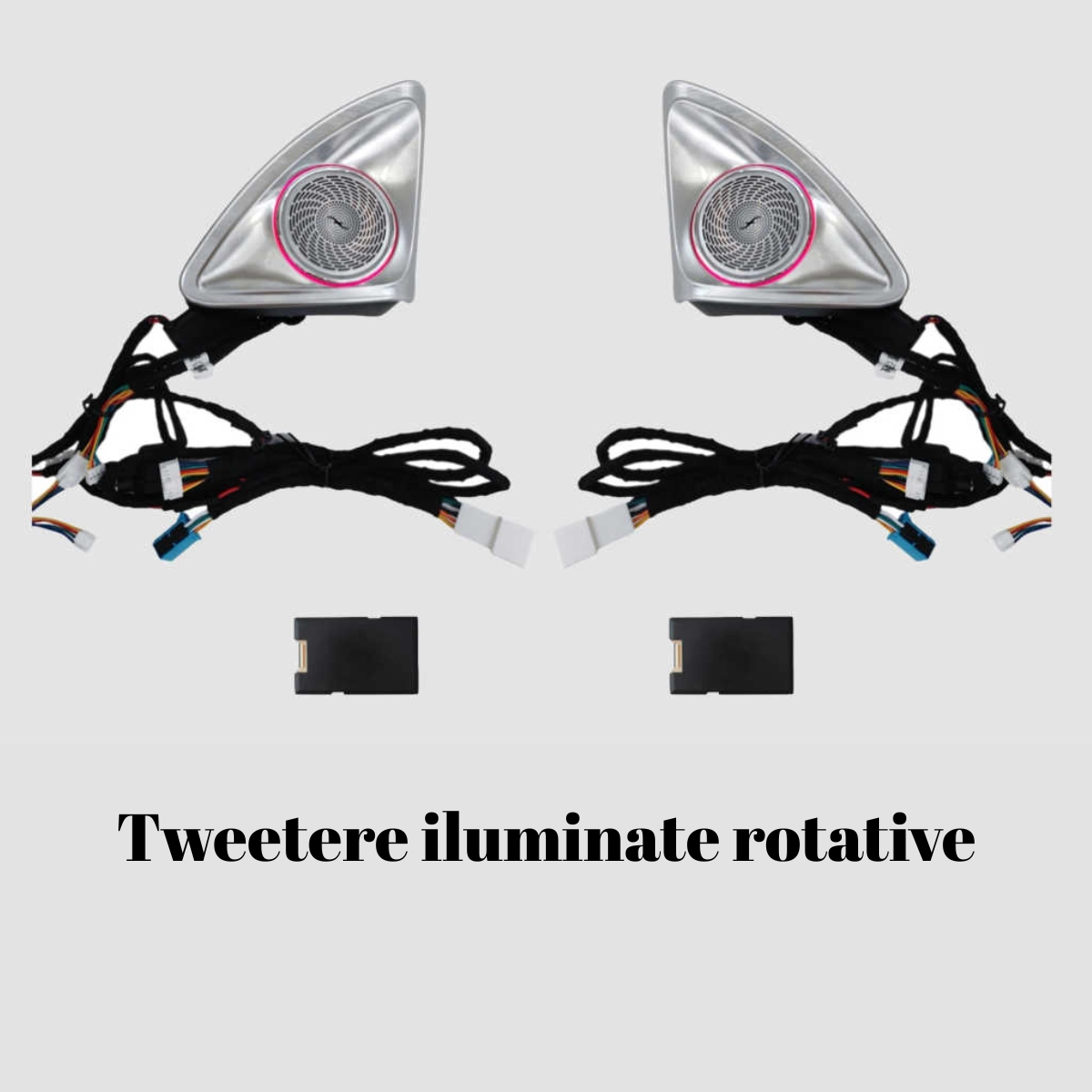 Mercedes Benz - Tweetere rotative iluminate dedicate Mercedes-Benz E Class W214 2024-2025, RGB Acrilice 2 in 1 Statice cu efect RGB, Control din Aplicatie Bluetooth