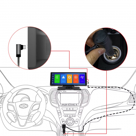 Unitate Carplay Multimedia, 9.33 Inch, Carplay si AndroidAuto Wireless, Bluetooth, Transmitator FM, Camera Marsarier AHD, Camera DVR [4]