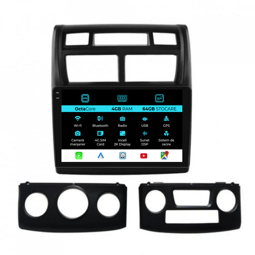 Navigatie Dedicata Kia Sportage (2004-2010), 2K, 4Gb Ram, 64Gb Stocare, Carplay