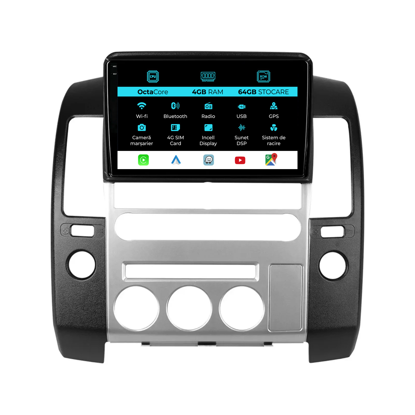 Navigatie Dedicata Nissan Navara   Pathfinder (2004-2014), 9Inch, 4Gb Ram, 64Gb Stocare, Carplay