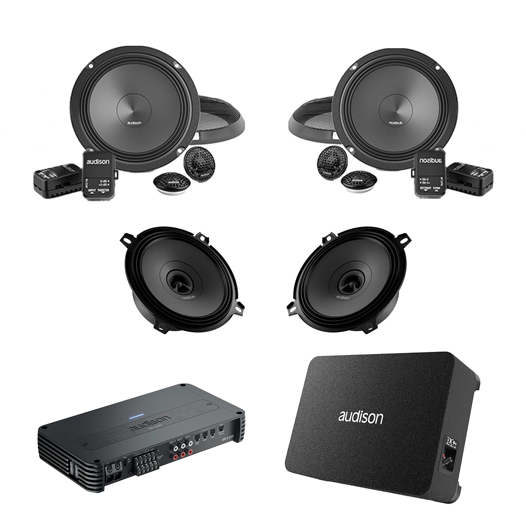 Pachet Difuzoare Auto cu subwoofer Daewoo Matiz 1998-2002 Audison Prima 1010 W