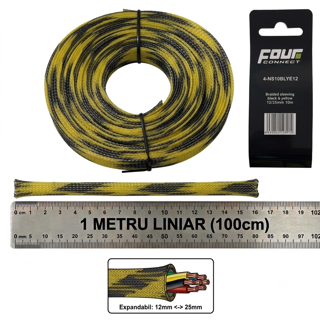 Tresa Cabluri FOUR Connect 4-NS10BLYE12, 12 25mm, Neagra Galbena, Metru Liniar