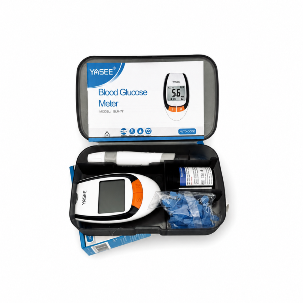Pachet complet monitorizare glicemie YASEE GLM-77 cu 100 teste și 100 ace pen 32G x 4 mm [2]
