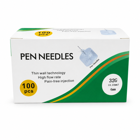 Glucometre, teste de glicemie si accesorii diabet - Ace pen insulină 32G x 4 mm, 100 bucăți, sterile, unică folosință