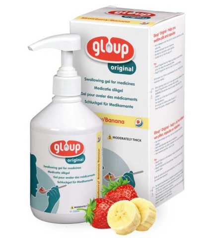 Gloup - gel pentru inghitirea medicamentelor - Gloup Original cu Capsuni si Banane - Gel 500 ml