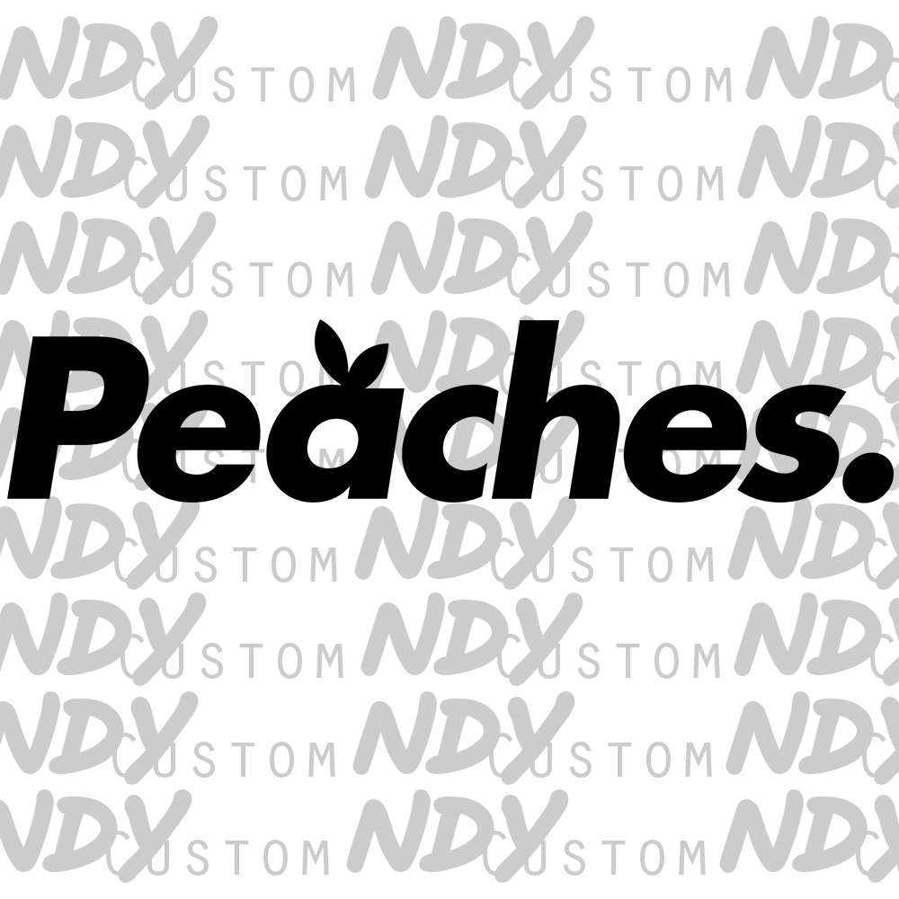 Peaches shop car sticker