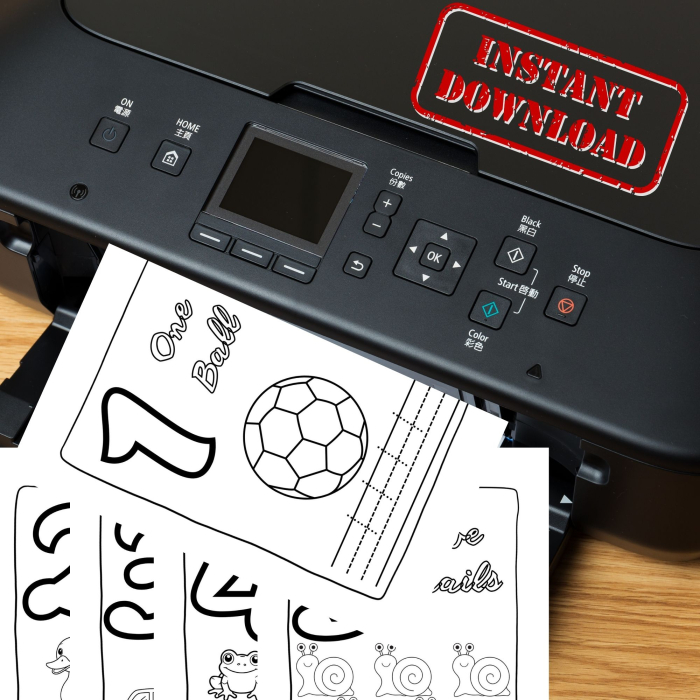 Carte Digitală de colorat educativă cu numere (Engleza) [3]