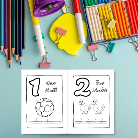 Produse Digitale - Carte Digitală de colorat educativă cu numere (Engleza)