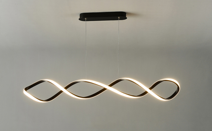 Candelabru LED spiralat, stil Nordic, Negru, Luminozitate reglabila din telecomanda, Inaltime reglabila, 65W, 220V, 100X16,5X80cm [3]