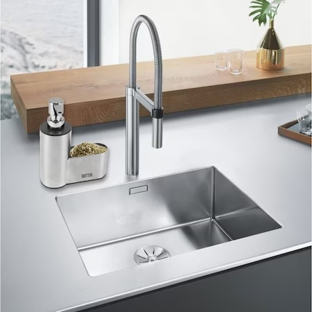 Dispenser sapun lichid cu suport burete vase, otel inoxidabil, 300 ml, Quttin [3]