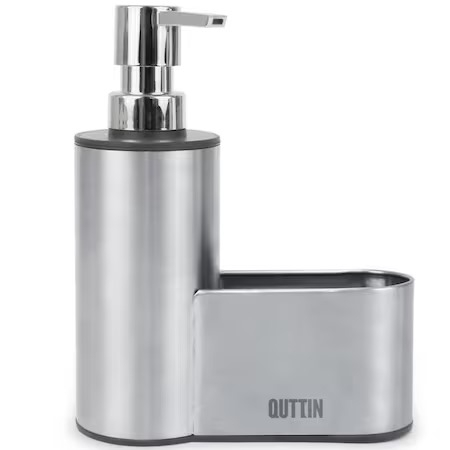Dispenser sapun lichid cu suport burete vase, otel inoxidabil, 300 ml, Quttin [1]