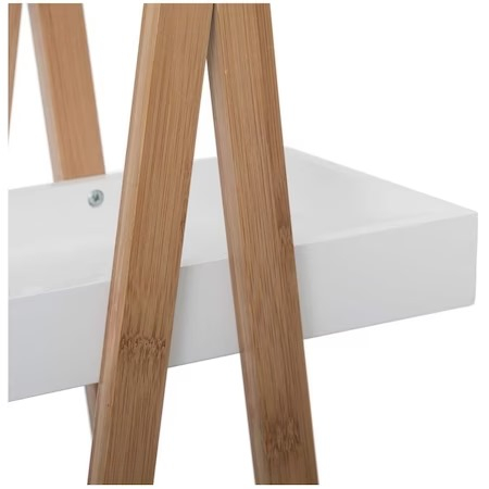 Etajera 3 polite 5Five Lea white, bambus, 30 x 18,5 x 82 cm [2]