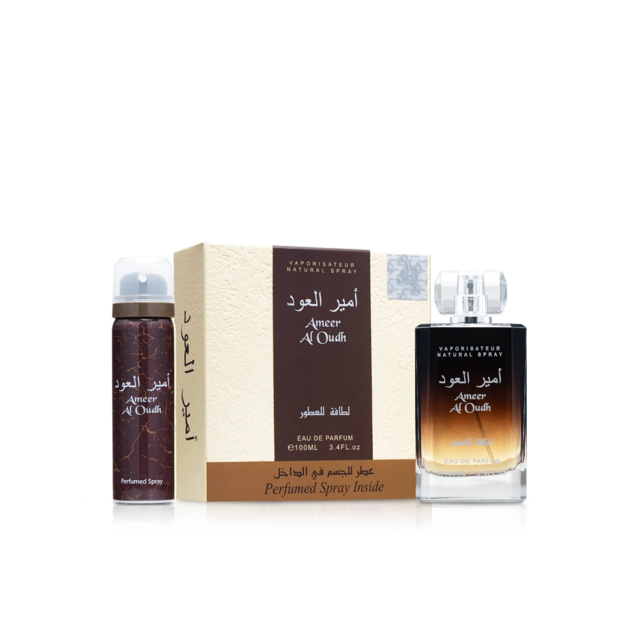 Lattafa - Ameer al Oud, apa de parfum, unisex, 100 ml + deodorant spray, 50 ml [1]