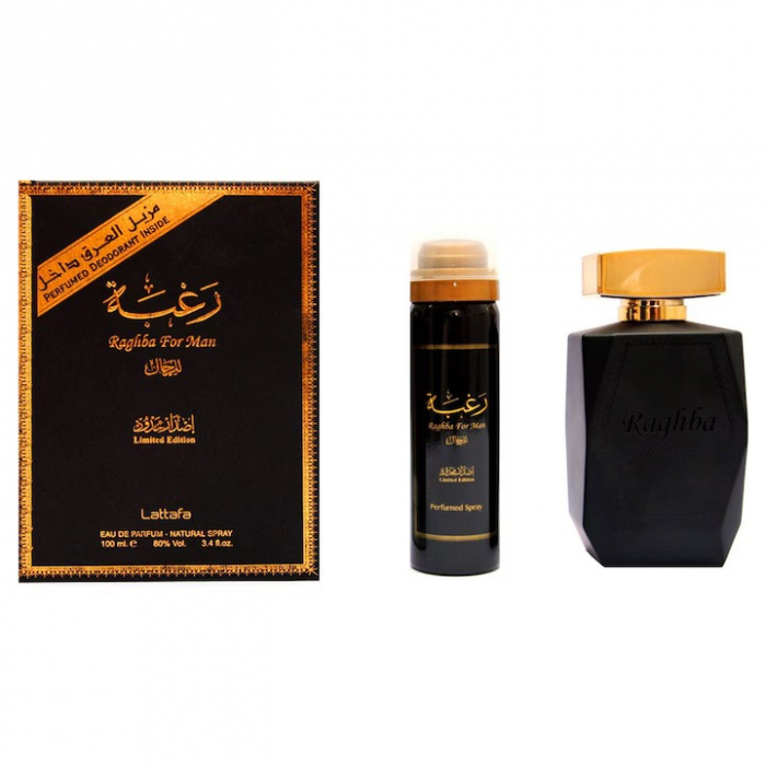 Lattafa - Raghba For Man, apa de parfum + deodorant, barbati, 100 ml [1]