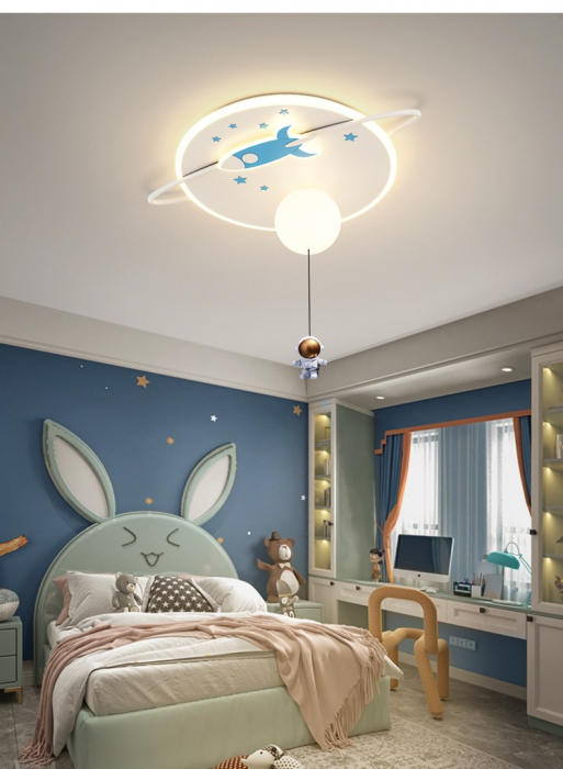 Plafoniera LED pentru copii cu astronaut, albastra, lumina reglabila, 45W, 55cm [3]