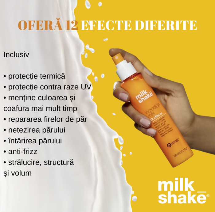 Tratament Leave-in 12 efecte pentru par deteriorat Milk Shake Leave-in Incredible Milk, 150 ml [4]