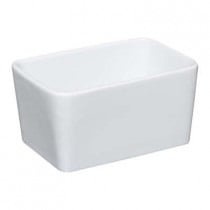 Bol pentru depozitare unt, ceramic, capac bambus, cutit, 13.5 x 9.3 x 9 cm [1]