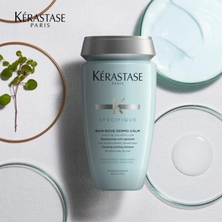 Kerastase Specifique Bain Riche Dermo-Calm, sampon profesional pentru scalp sensibil si par uscat, 250 ml [1]