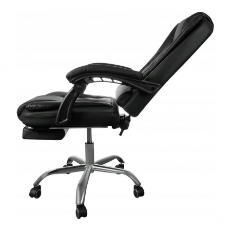 Scaun birou profesional NEP, piele ecologica, negru, baza metalica, confortabil, cu suport picioare si functie sezlong [3]