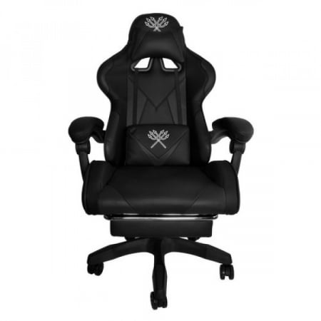 Scaun de gaming, DUNMOON, Piele Ecologica, Suport Picioare, Functia Seat Rest, Negru [1]