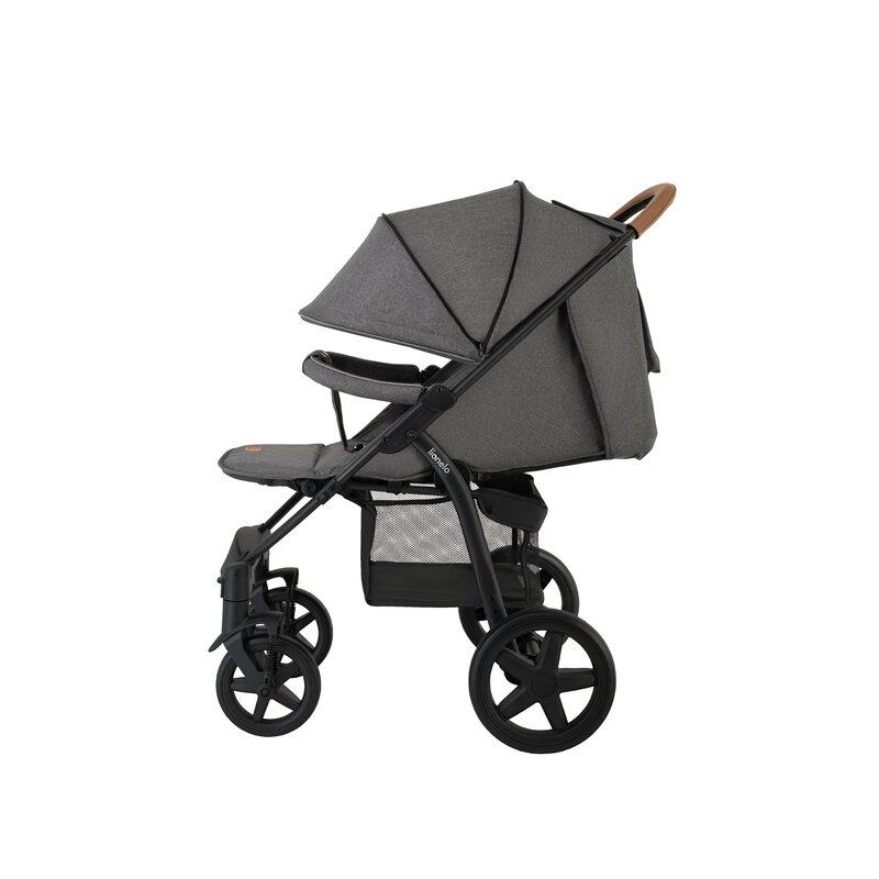 Lionelo - Carucior sport Annet Plus, De la nastere, Cu accesorii si capotina XXL reglabila, 0 - 22 Kg, Conform cu standardele europene de securitate EN1888-1 si EN1888-2, Gri Caramel [8]